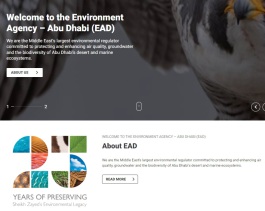 A screengrab of the  Environment Agency Abu Dhabi home page