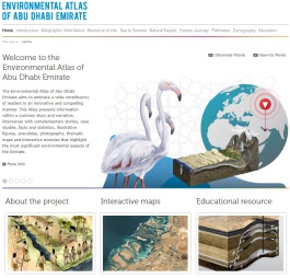 A screengrab of the Environmental Atlas of Abu Dhabi's home page